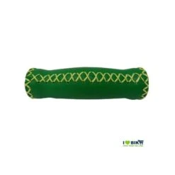 Coppia Manopole In Pelle Con Impunture Vintage, Colore Verde, Lunghezza 127 Mm Con Forma Ergonomica