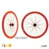 Wheels Fixed 28 36 Spokes Hubs On Bearings Colour Fluo Orange -Shimanotoz Outlet coppia ruote fixed bike fluo arancione on line