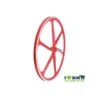Coppia Ruote Bici Fixed In Lega, Profilo 30mm A 6 Braccia, Colore ROSSO Coppia Ruote Bici Fixed In Lega, Profilo 30mm A 6 Bracci