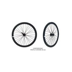 Ruote Per Bici Fixed Nere Con Mozzo Contropedale Nero, Ruote Scatto Fisso Contropedale, Ruote Single Speed Contropedale Vendita