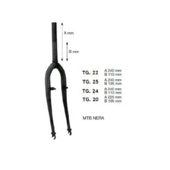 Forcella Mtb 24 Nera Canotto ø 22 Mm Vendita On Line Ricambi Biciclettta Forcelle Bike Shop On Line