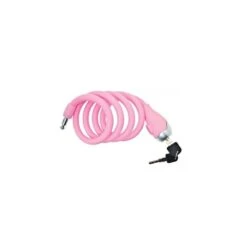 Vendita On Line Lucchetto Per Bici A Spirale In Silicone 120 Cm X 12 Mm Rosa Opaco Negozio Shop Accessori Bici