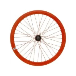 Ruota Anteriore Fixed Profilo 43 Mm In Alluminio Arancio Fluo Fixed Bike Shop