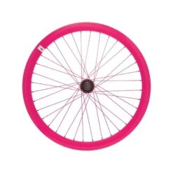 Ruota Anteriore Fixed Profilo 43 Mm In Alluminio Fuxia Rosa Fluo Fixed Bike Shop