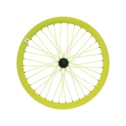 Ruota Anteriore Fixed Profilo 43 Mm In Alluminio Giallo Fluo Fixed Bike Shop