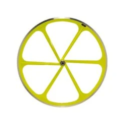 Ruota Posteriore Fixed 6 Razze Fluo Giallo Bike Shop