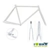 Telaio In Acciaio Fixed 53 Saldature TIG Forcella Da 1” Filettata Bianco Lucido
